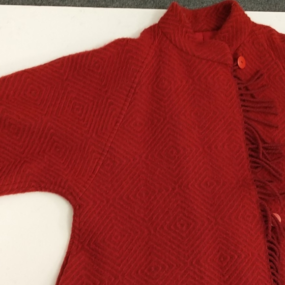 Red Swing Artisan Handmade Blanket Coat Long Wool a+ Statement Coat Quality OOAK - Picture 9 of 12